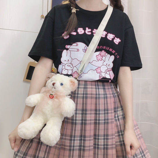 Summer Cute Soft Girl Five-point Sleeve T-shirt