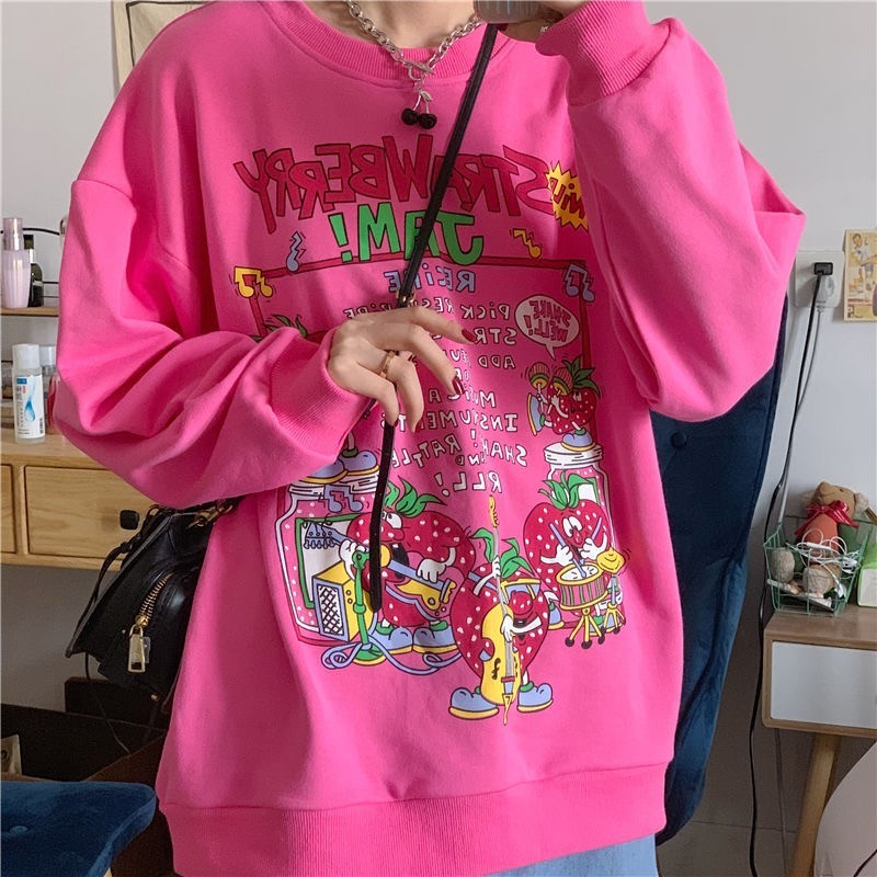 Retro Clothes Tops Street Sweatshirts Cute Pullovers