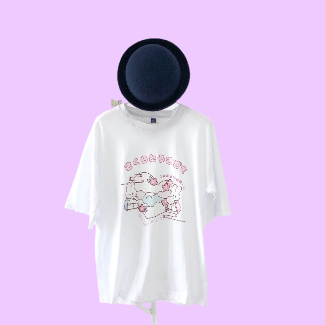 Summer Cute Soft Girl Five-point Sleeve T-shirt